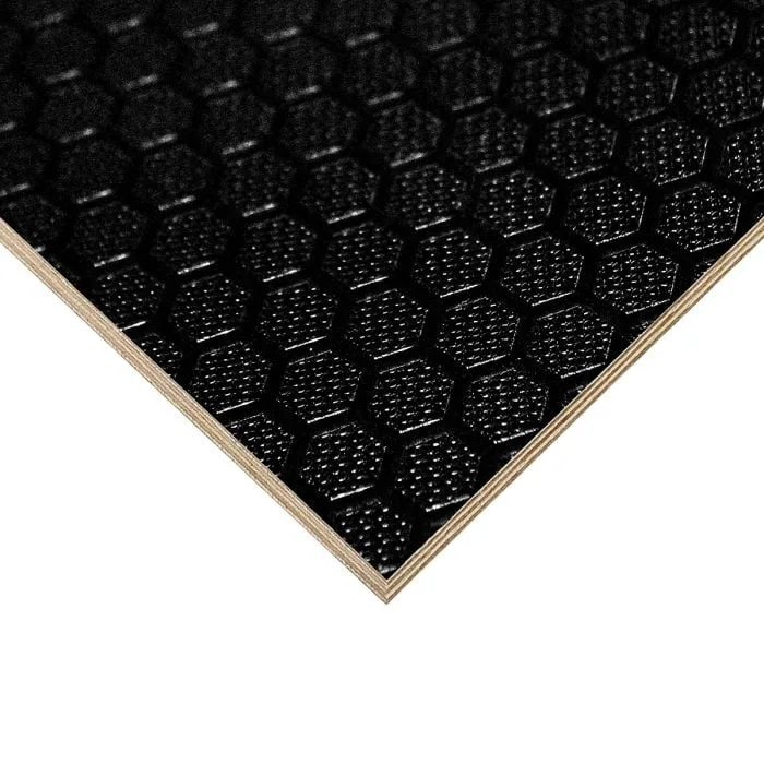 Birken-Multiplex-Platte 9 mm mit Hexagon-Oberfläche, schwarz