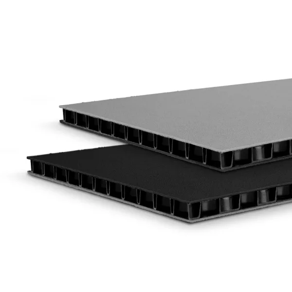 PP-Hohlkammerplatte SolidLite 9,4 mm in Grau und Schwarz