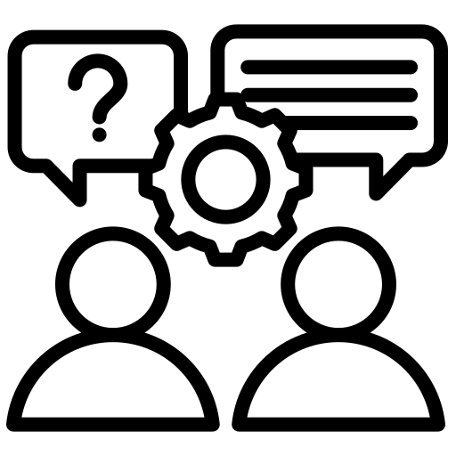 Icon Verstehen: zwei Sprechblasen im Dialog